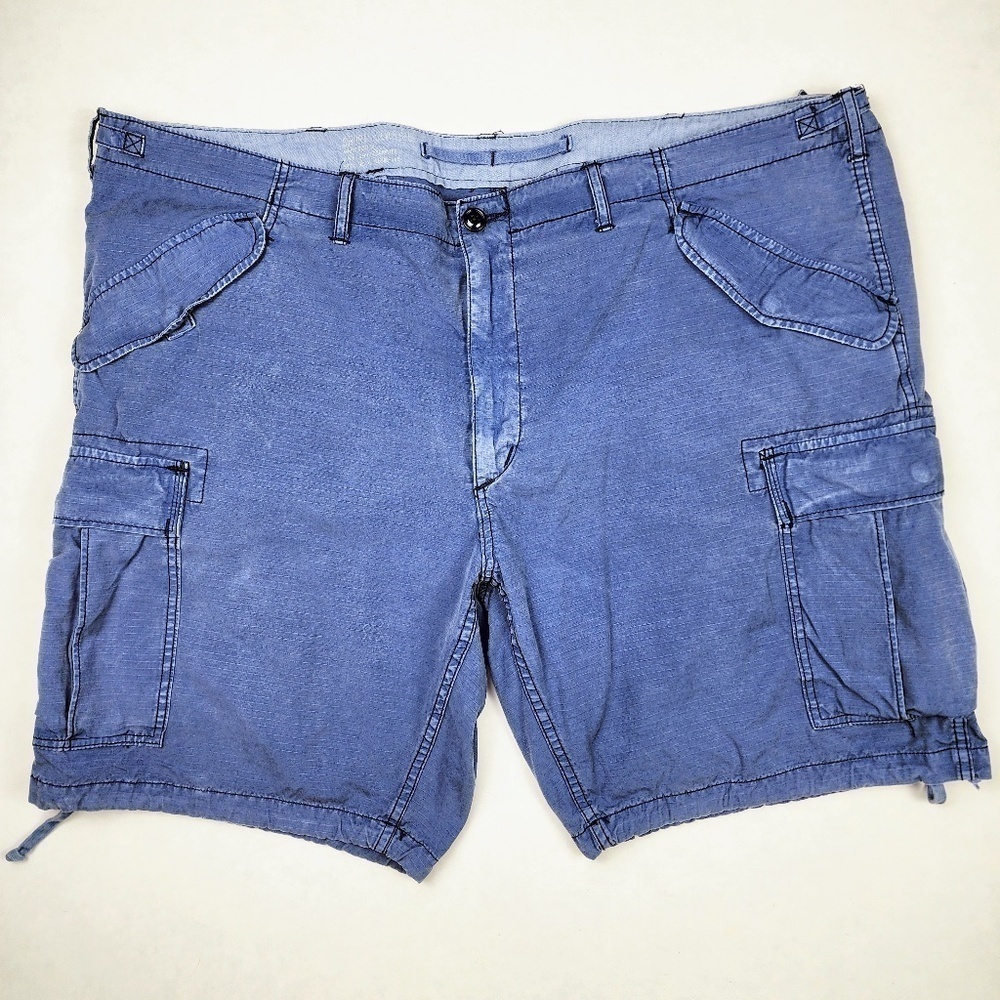 Polo Ralph Lauren Mens Shorts Blue 46B -50” Cargo Paratroop Buckle Snap Canvas